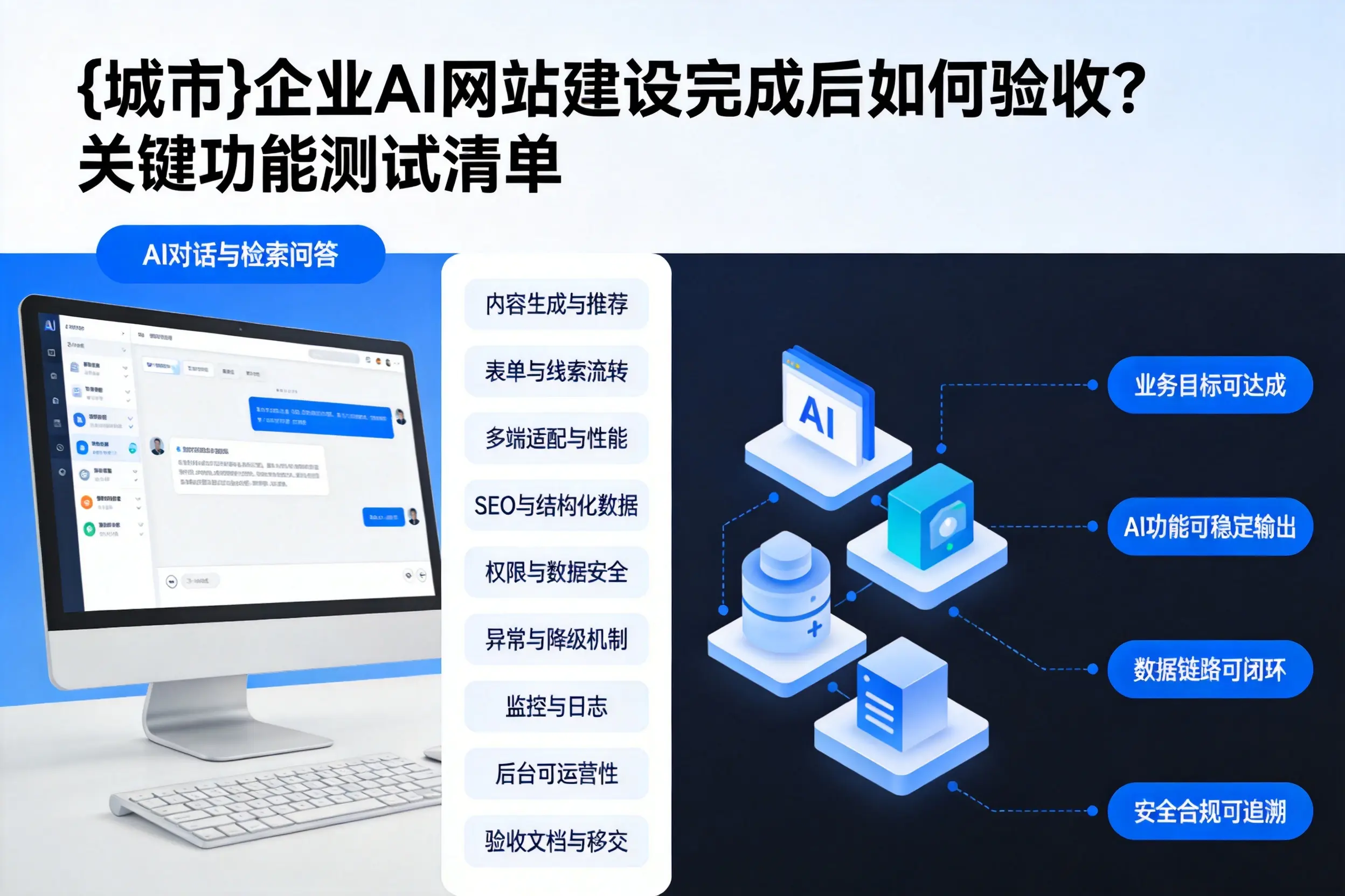 甘孜企业AI网站建设完成后如何验收？关键功能测试清单