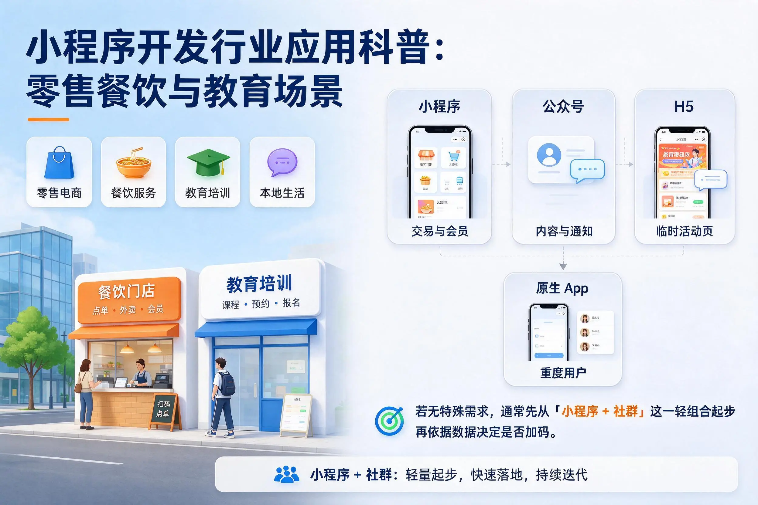 甘孜小程序开发行业应用科普:零售餐饮与教育场景