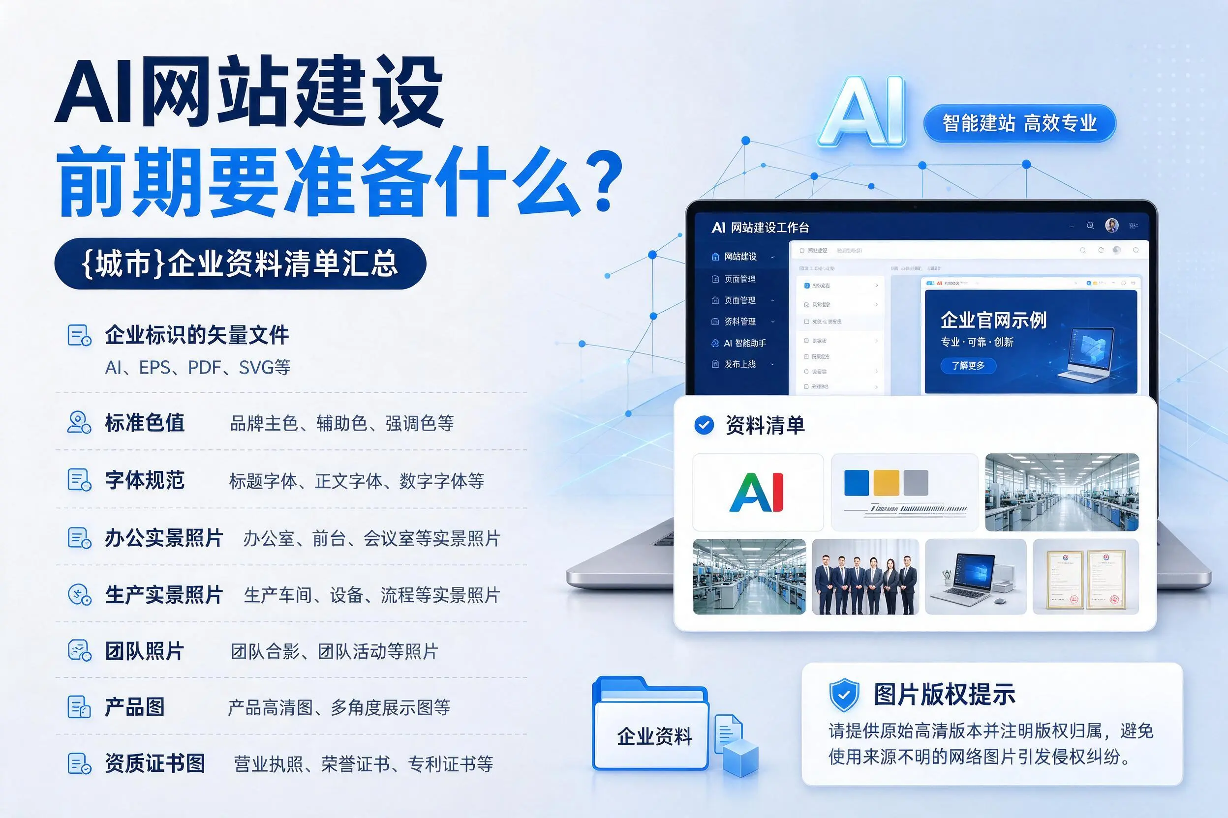 AI网站建设前期要准备什么？甘孜企业资料清单汇总