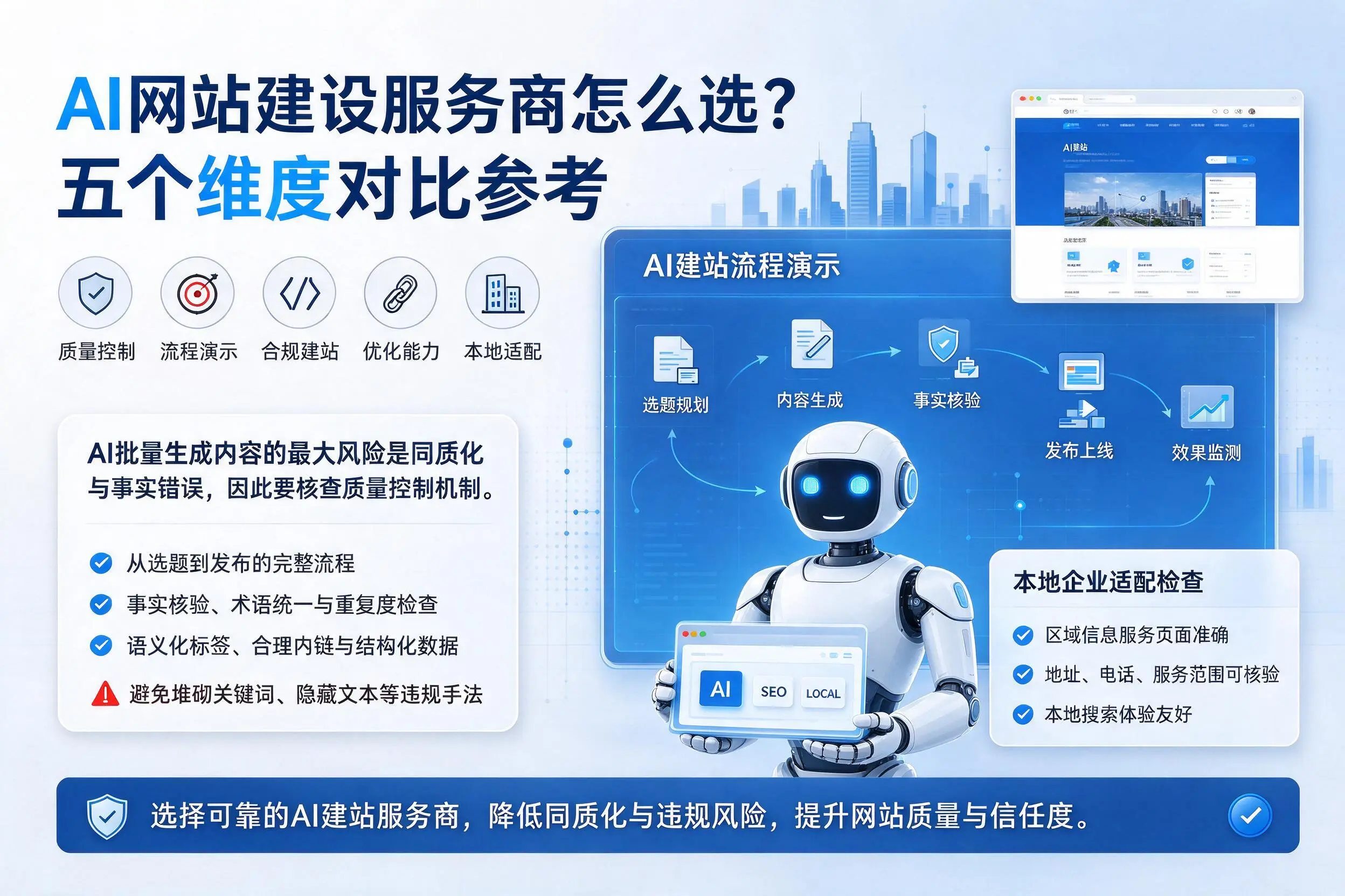 甘孜AI网站建设服务商怎么选？五个维度对比参考